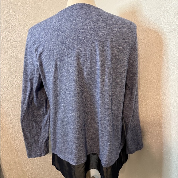 💙 Ann Taylor Whisper Luxe Cascading Duster Cardigan – Marled Blue/Gray – EUC 💙B3 - Picture 4 of 6